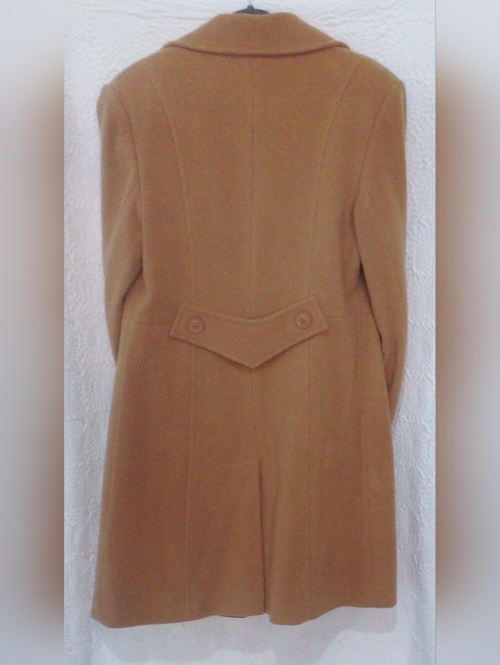 Preston & York Camel Mid-Length Wool Blend Overcoat Jacket Size 12 - Picture 2 of 8